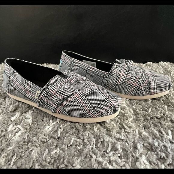 NIB TOMS Alpargata Multi Plaid Bow Shoes - Picture 4 of 9